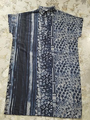 платья рубашки со стразами: Повседневное платье, Лето, Шелк, Прямое, 3XL — 1