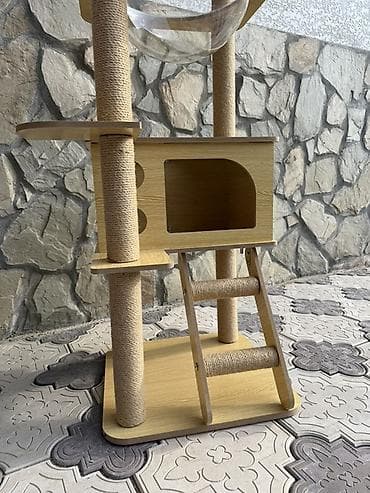 футболка цена: Игровой комплекс для кошек с домиком, гамаком-куполом и когтеточками — 4