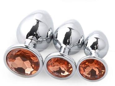"LoveGoods": Анальные металлические пробки, размеры S M L, набор Используются для