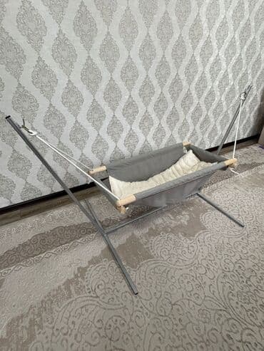 Оюнчуктар: Люлька, Жаңы, Бешик, Термелүүчү, Металл, түсү - Боз, Акысыз жеткирүү — 1