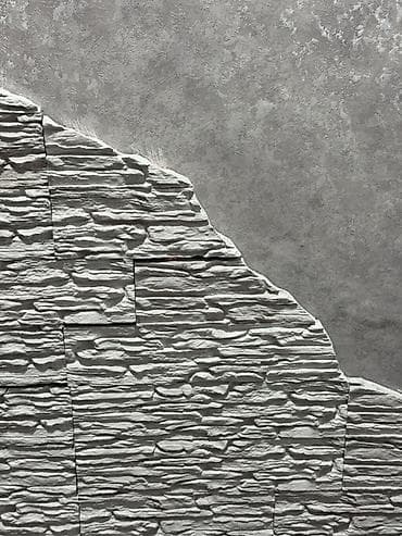 панель: Декоративная панель/плитка под слоистый камень (белый/светло‑серый) - — 3