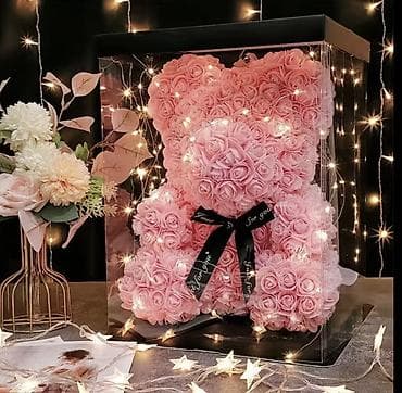 led light: Плюшевый мишка из роз в подарочной коробке с подсветкой отлично — 2