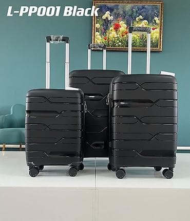 Чемодандар: Чемоданы L-PP001 Black — стильный набор из трех чемоданов на колесах — 1