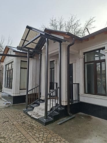 навесы перед домом: Навес, Односкатный, Металл, Поликарбонат — 1