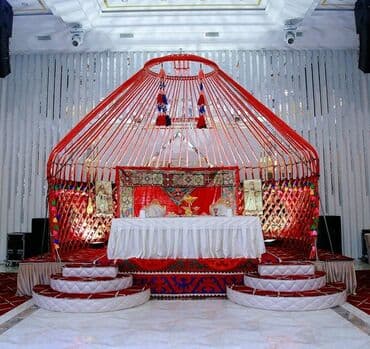 палатка туристическая: Боз үйлөрдү ижаралоо, Каркасы Жыгач, 100 баштан көп, Казан, Идиш-аяк, Полу менен — 22