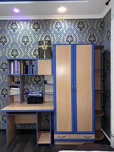новый спальный: Детская гарнитура, Для мальчика, ДСП, цвет - Синий — 1