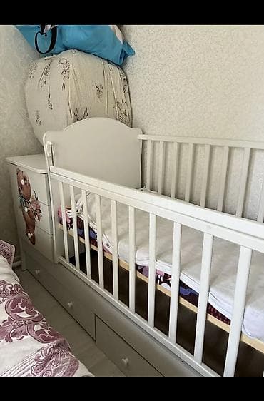 детская кроватка с ящиками: Детская кровать трансформер, Другой тип, цвет - Белый — 3