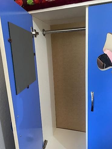 ever after high: Детский шкаф, Б/у, Для одежды, Для девочки, Для мальчика, ДСП, цвет - Голубой, Самовывоз — 4