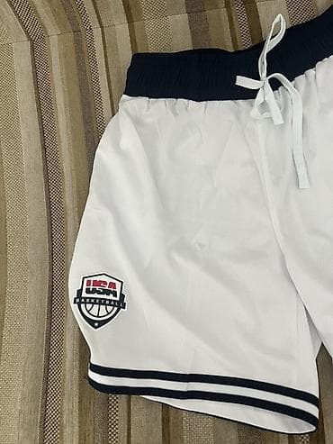 Личные вещи: Баскетбольные шорты USA Basketball - Цвет: белый с темно‑синими — 3