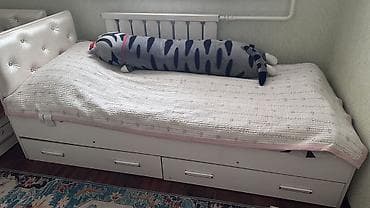 Мебель: Детская/подростковая кровать с мягким изголовьем и ящиками для — 2