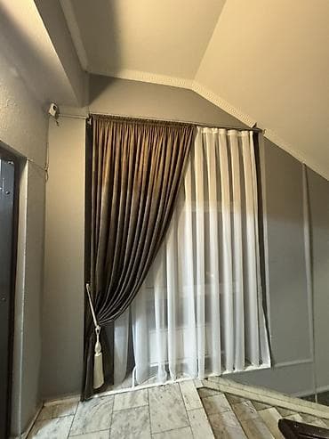 Комплект штор, С тюлем в комплекте, Готовое изделие, Для зала