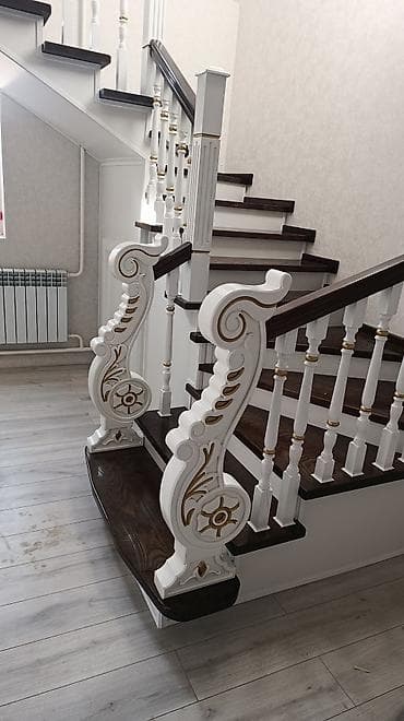 Лестница тепкич заказ алабыз Карагач . сосна. фанера шпон менен