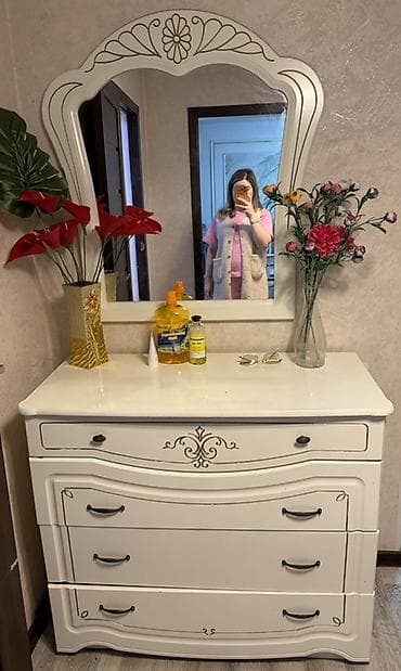 чехлы на стулья: Спальный гарнитур, Б/у, Двуспальная кровать, Белоруссия, МДФ, Самовывоз, цвет - Белый — 2