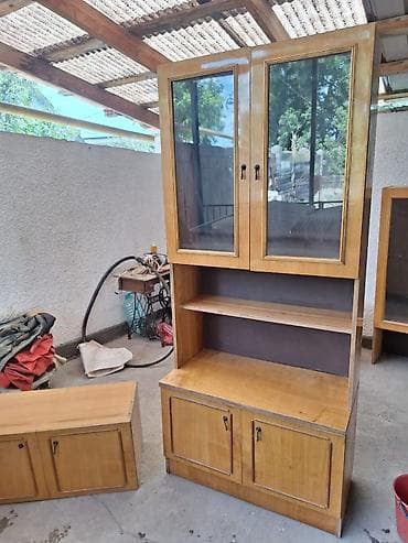 шторы в зал: Стенка-шкаф, Тип стенки-шкафа: Модульная, Б/у, Особенности: Для хранения посуды — 1
