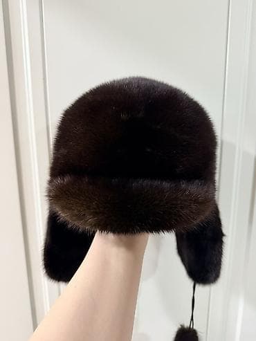 Личные вещи: Шапка, С ушками, Норка, Зима, С помпоном — 1