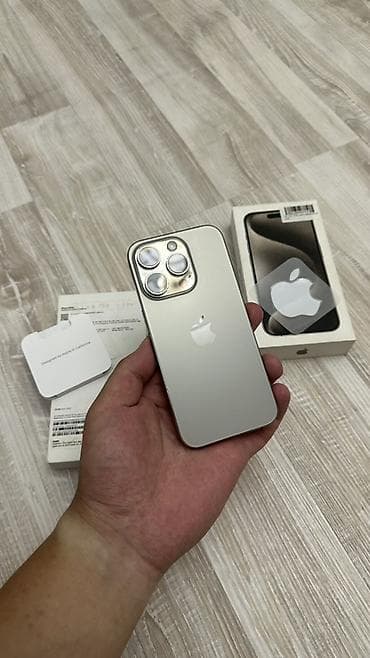 виктус 15: IPhone 15 Pro, Б/у, 256 ГБ, Natural Titanium, Коробка, 81 % — 1