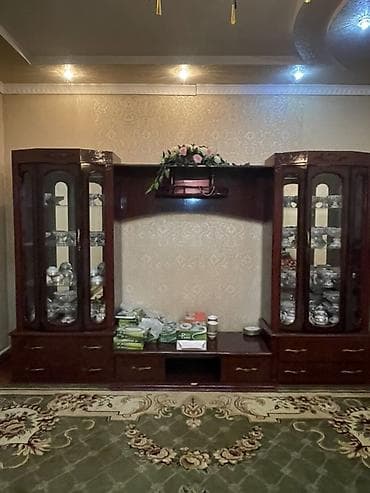 Гарнитур для зала, Тумба под ТВ, ДСП, цвет - Коричневый