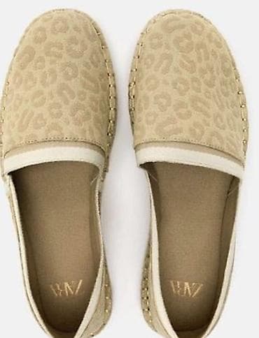 Ботинки и ботильоны: Лоферы, 38.5, 39, Zara, Новый, цвет - Бежевый — 1