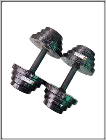 спортивные блины купить: 2 гантели по 12 кг 
железные разборные — 1