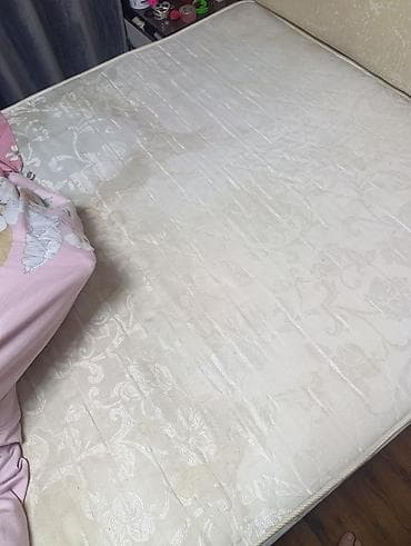Спальный матрас, Б/у, Двуспальный, Пружинный, Жаккард, Матрасы средней жесткости