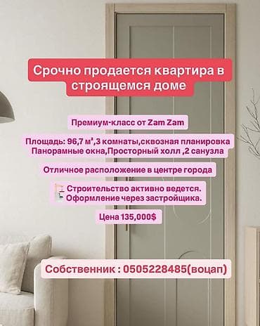 квартира дом: 3 комнаты, 96 м² — 1
