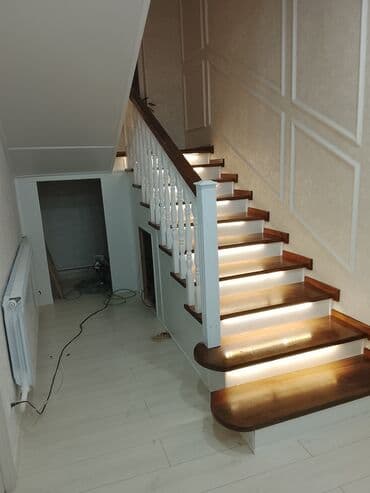 лесница перила: Деревянная лестница Для дома, Форма лестницы: Прямая, Стиль: Классический — 28