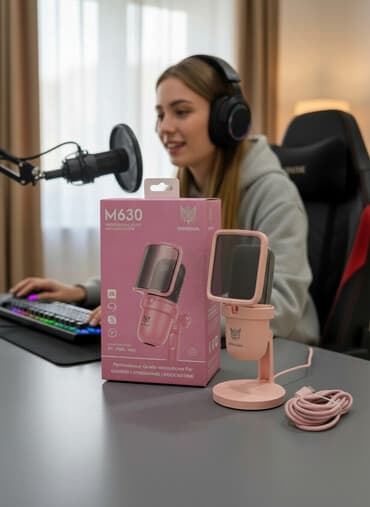 USB-микрофон ONIKUMA M630 (розовый) - Профессиональный аудио-микрофон