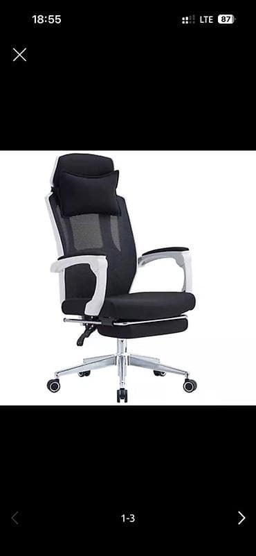 спинка для офисного кресла: Офисное кресло, Новый, С колесиками, цвет - Черный, Платная доставка, Самовывоз — 1