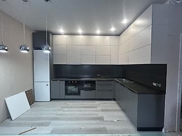 Кухонный гарнитур, цвет - Серый, Пластик