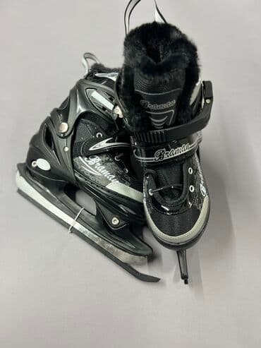 вязание крючком наволочки для подушек для начинающих: Коньки раздвижные (с мехом) Размеры 31-34; 35-38; 39-42 Цвет: черный — 1