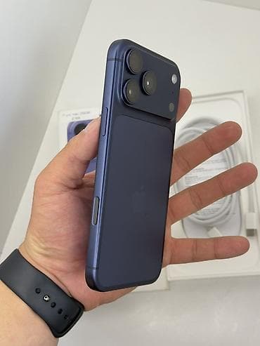 радиоприемник бишкек: IPhone 17 Pro Max, Колдонулган, 256 ГБ, Көк, Кабель, Куту, 100 % — 6