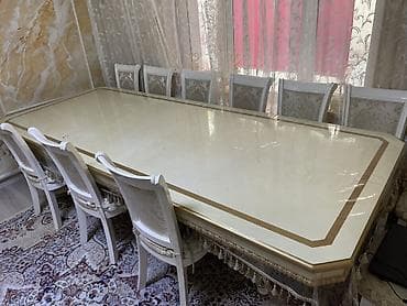 Стол и стул для зала, цвет - Белый