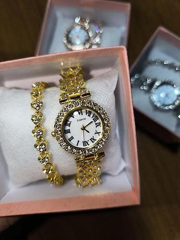 Серьги: Наборы женских часов с браслетами в подарочных коробках. Варианты — 3