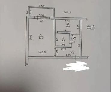 продаю квартиру 5мкр: 1 комната, 32 м², 105 серия, 6 этаж, Старый ремонт — 1