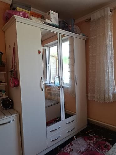 Спальный гарнитур, Б/у, Двуспальная кровать, Кыргызстан, ДСП, Самовывоз, цвет - Белый
