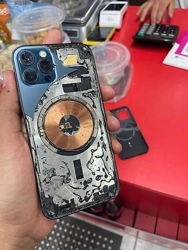 IPhone 12 Pro, Б/у, 128 ГБ, Pacific Blue, Чехол, 100 %