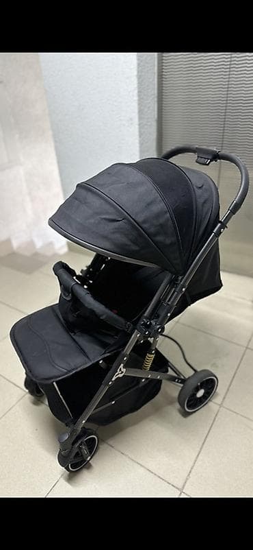 детские коляски 3 в 1: Прогулочная коляска-трость, черная С перекидной ручкой - Легкая — 1