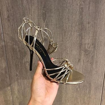 Женская обувь: Босоножки, 35, Yves Saint Laurent, Новый, цвет - Золотой — 1