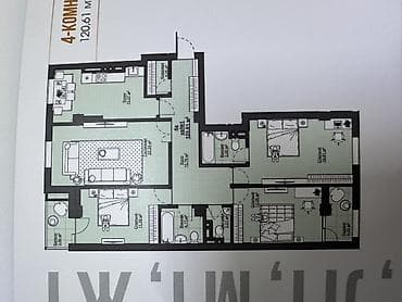 3 ком: Строится, Элитка, 4 комнаты, 120 м² — 2