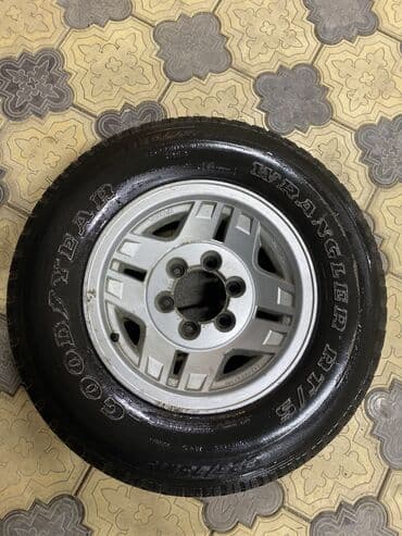 шины для экскаватора: Дөңгөлөктөр монтажда 225 / 75 / R 15, All-season, Колдонулган, 1 даана, Жол тандабастар (АТ/МТ), Куйма, тешиктери - 6 — 1