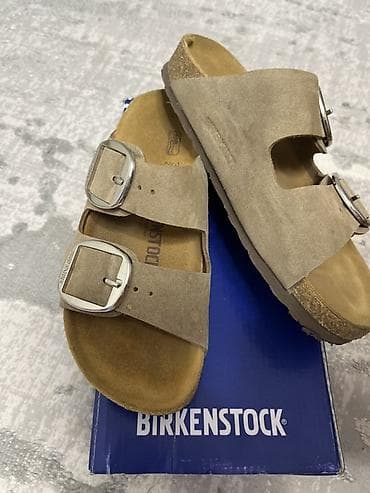 уг: Босоножки, 37.5, 38, 39, Birkenstock, Б/у, цвет - Бежевый, Самовывоз — 1