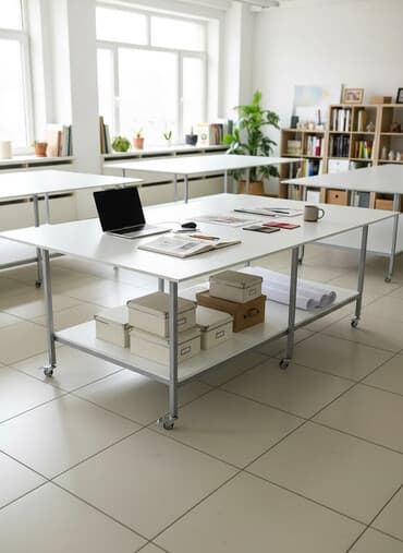 продаю письменный стол: Закройный стол, Новый, цвет - Белый — 1