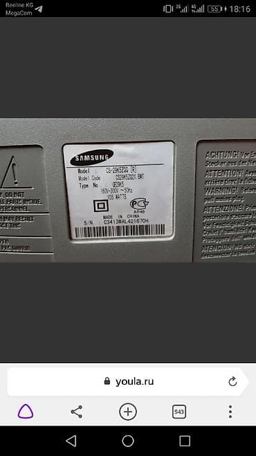 Samsung CS-29K5ZQQ Диагональ: 29" Тип: ЭЛТ-телевизор с плоским экраном — 4