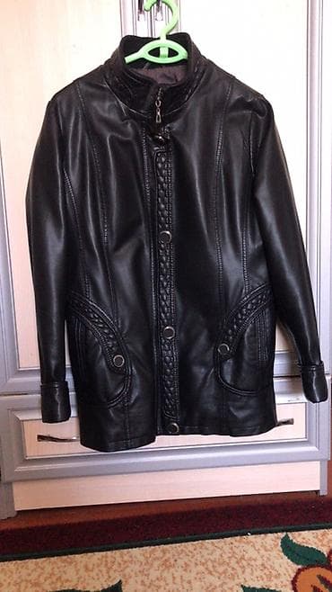 тренч женские: Женская одежда, комплект из 4 вещей: 1) Черная кожаная куртка-пальто — 1