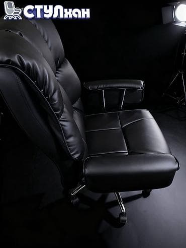 Лакокрасочные материалы: Офисное кресло, С колесиками, цвет - Черный, Экокожа — 6