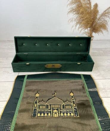 коврик для молитвы: Жайнамаз, Новый, Подарочный, цвет - Синий — 3