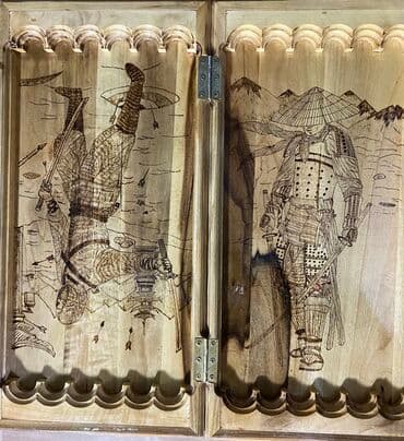 шахмат купить: Набор деревянных нард с уникальной резьбой, изображающей львов, орлов — 6