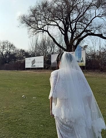 Свадебное платье, M, Со шлейфом, Фатин, А-силуэт, Кружево, Новый