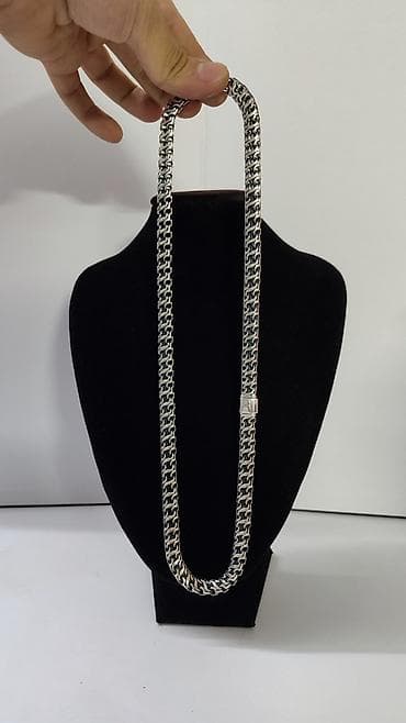 мужской цепочки: Комплект "Гермес" Серебро 925 проба Цепь 76 гр Ширина 8.5 мм Браслет — 4