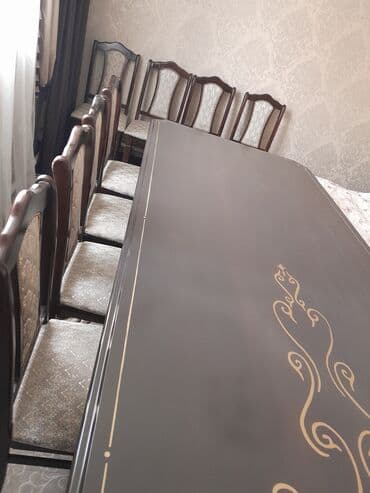 бу коверы: Стол и стул для зала, Б/у, Самовывоз, цвет - Коричневый — 1